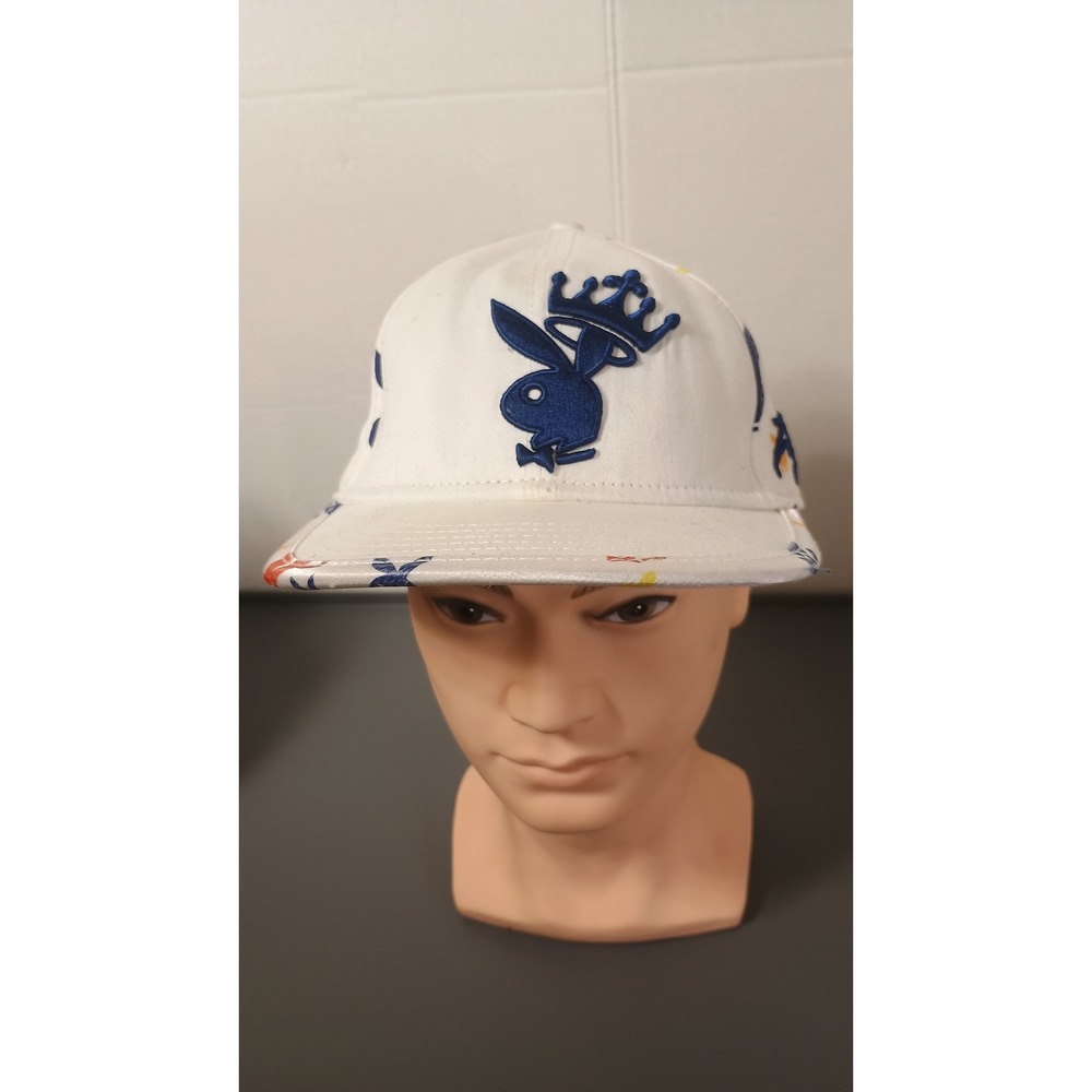 Rare Playboy Baseball Cap White Unisex Rock the Mansion Lawn Crown Logo Hat